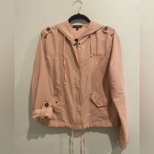 Cute pink cropped rain jacket size L